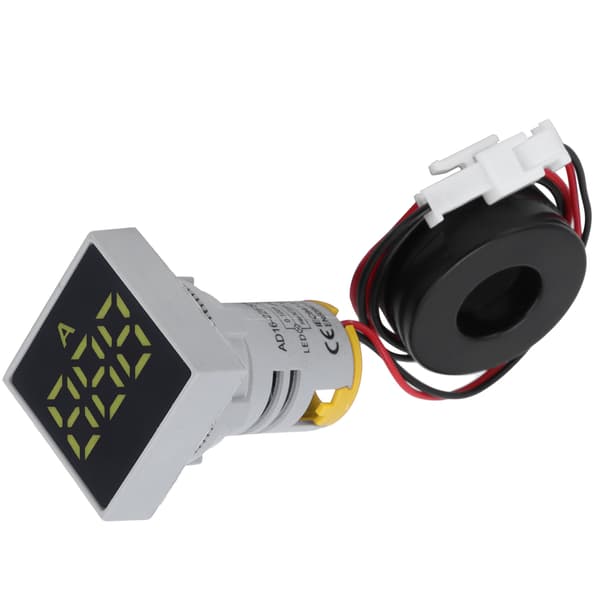 Digitalt Strømmåler Mat Panel Amperemeter Signalindikatorlys AC 220V AD16‑22FSAYellow