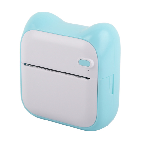 Pocket Wireless Bluetooth Printer Forkert spørgsmål Printer 203DPI USB Opladning Bærbar printer Billede Printer Blå