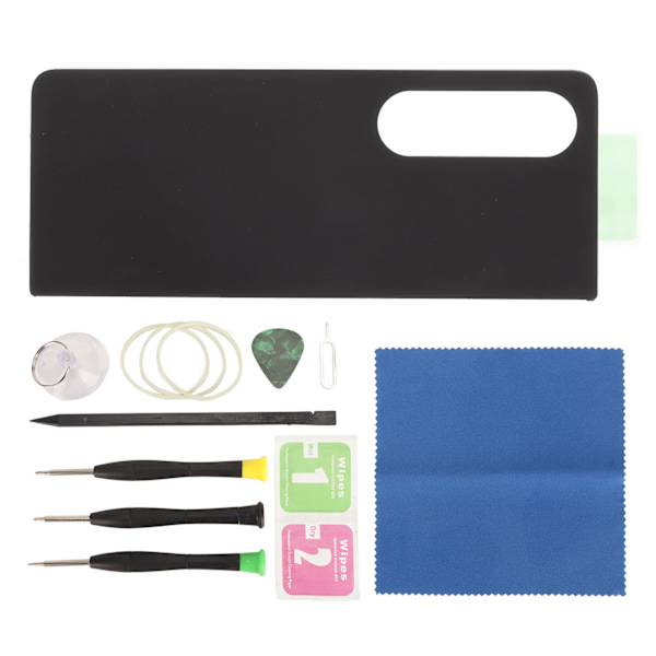 Bagrude Glas Udskiftning Bag Glasdæksel med Forinstalleret Tape til Galaxy Z Fold 4 SM F936 5G Sort