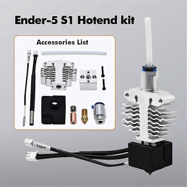 NYT -5 S1 Hotend Kit Titanium Kobber Hals Varmelegeme Blok Silikone Cover -5 S1 3D Printer Dele
