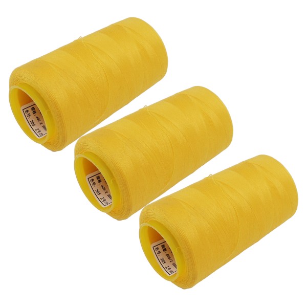 3st Serger-tråd Gul färg Robust Hållbar Hög styrka Bekväm textur Levande färg Gul tråd