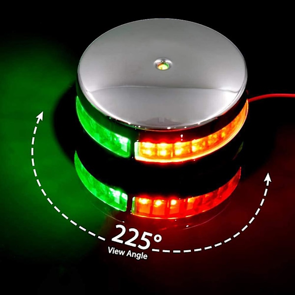 Veneen Valo Bi-Color Keulavalo LED Navigointivalot Vedenpitävä Ruostumaton Teräs Punaiset ja Vihreät Purjehdusvalot
