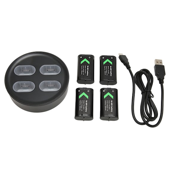 Uppladdningsbart batteriladdare 4 x1200mAh Backup-batteri med hög kapacitet för X ONE för X-seriens spelkontroller