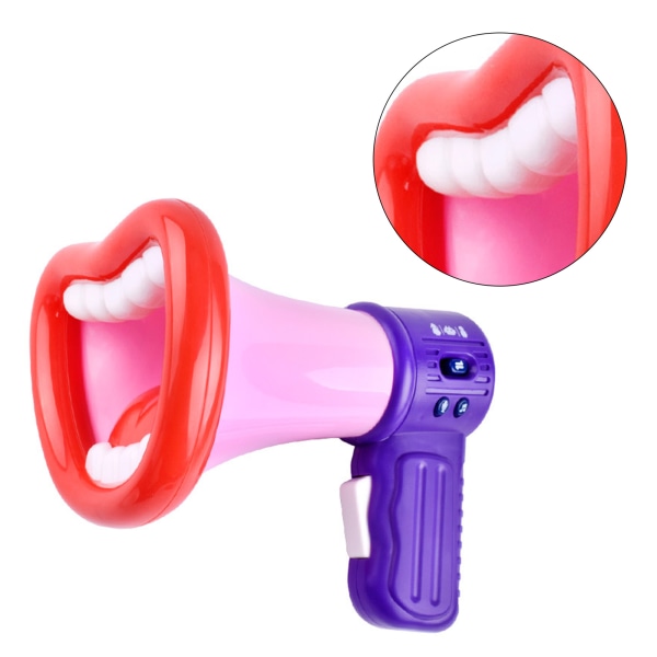 Röstväxlingshorn Leksak för barn Munformad röstväxlingshorn med multi knappar med sladdskyddshandtag Lanyard Röd Standard