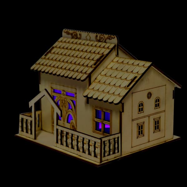 Miniatyr Villa Pengar Mynt Förvaringslåda Spargris Husmodell Heminredning (Triangulär Grind)