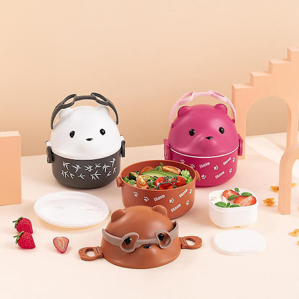 Bento Lunsjboks System med Yoghurt- og Fruktbeholder 200ml BPA-fri Bærbar Matlagring