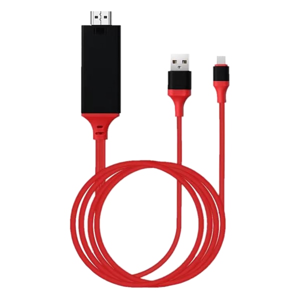 Adapterkabel Typ C till High Definition Multimedia Interface Kabel Adapter PVC Koppar för telefon Laptop Röd