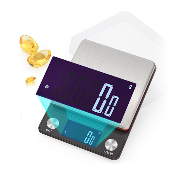 Hög precision USB uppladdningsbar köksvåg Multifunktionell elektronisk vågskala 5kg 0,1g