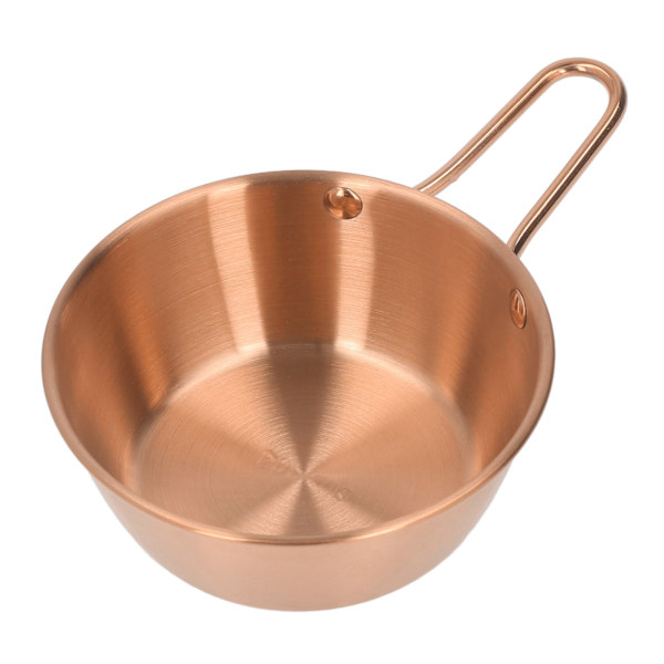 Skål i rustfritt stål med enkel design, anti-skolding bolle med håndtak for camping, fotturer, rosegull
