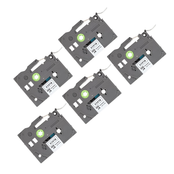 5 st Etikettmaskinstejp 9mm Laminerad Vattentät Färgfast Multi Purpose Etikettband för PT D210 PT D200 PT H110 PT D400 Guld På Svart Bze 324