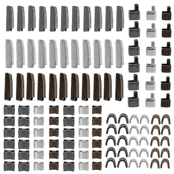 120 Delar Metall Dragkedjehuvud Slider, 4 Storlekar Dragkedja Botten Sliders Fäste Stift, Dragkedja Stopp Reparationsverktygssats
