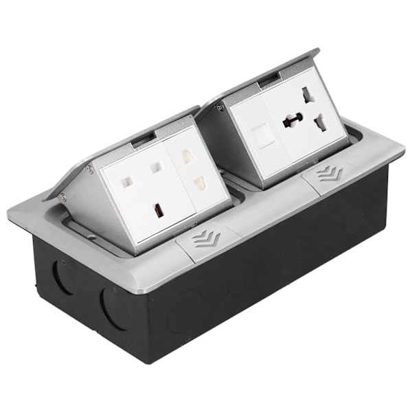 Golvuttag Uppfällbart Dold Multifunktion Silver Aluminiumlegering UK Standard
