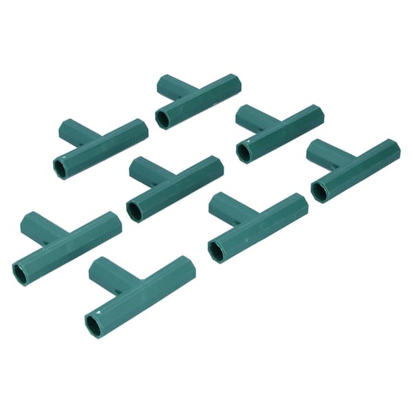 8 st T-formad koppling DIY växtstödskarv T-adapter för 16 mm trädgårdsväxtstöd