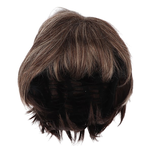 Short Straight Wig with Bangs Women Fashionable Elegant Heat Resistant Synthetic Wig for Cosplay Party