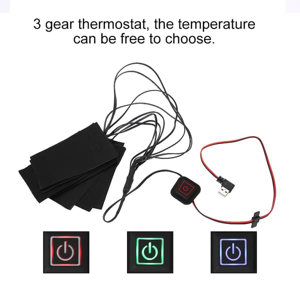 Vinter Uppvärmd Jacka Väst Metallfiber Värmedynor Elektriska Varma Kläder 8-i-1 Kit