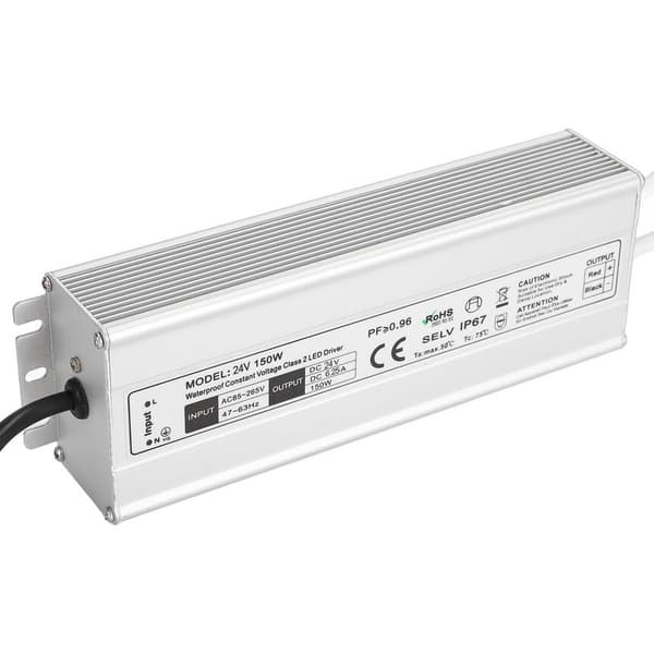 IP67 vanntett strømforsyning 24V 150W 6.25A transformator LED konstant spenning EU-plugg AC85-265V.