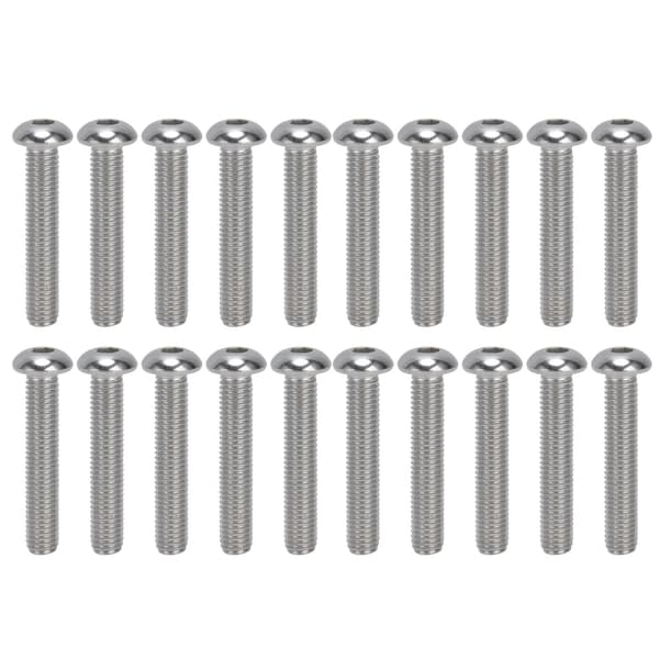 30 stk. Hex Socket Knaphue-Skruer A2 Rustfrit Stål M10x1,5 Grov Gevind Sæt KitM10x55