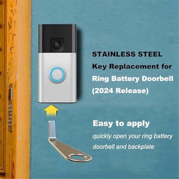 Video Dørklokke Nøgle Udskiftningsværktøj, Sikkert Fjernelsesnøgle Værktøj kompatibelt med Ring Battery Doorbell (2024), Dørklokke Åbningsnøgle Værktøj