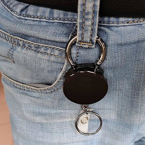 Inntrekkbar ID-kortlomme med avansert skall, sikker klipsnøkkelring og stropp