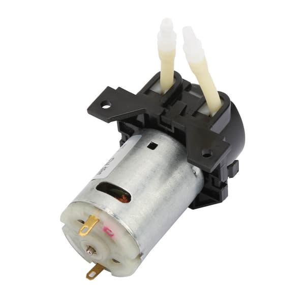 D-2 2*4mm DC 12V DIY Peristaltisk Væskepumpe Doseringspumpe til Laboratorieanalyse (Sort)