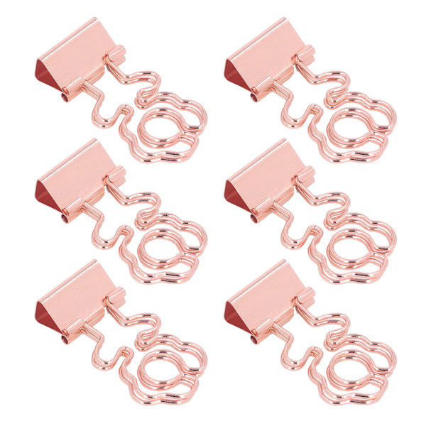 100 st Papperspärmklämmor Söta metallbärbara små pärmklämmor för hemskolakontor Rose Gold Flower