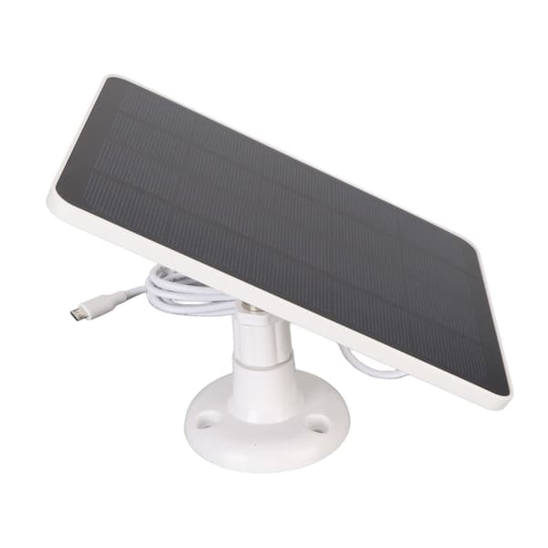 Kamera solpanel IP65 vandtæt kameraoplader 5V 4W høj effektivitet til Micro USB C hvid