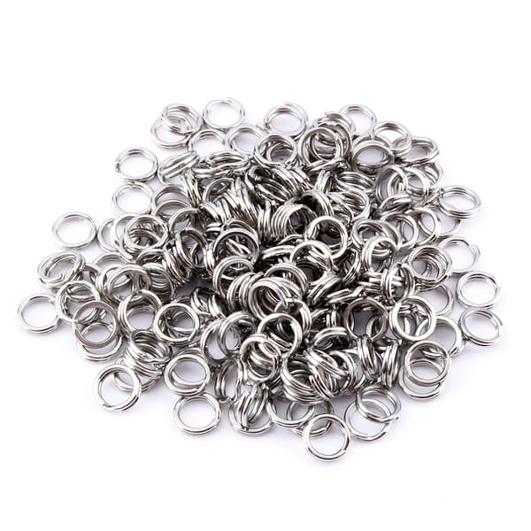Heta 200 st Fiske Solid Rostfritt Stål Snap Split Ring Betesredskap Anslutning