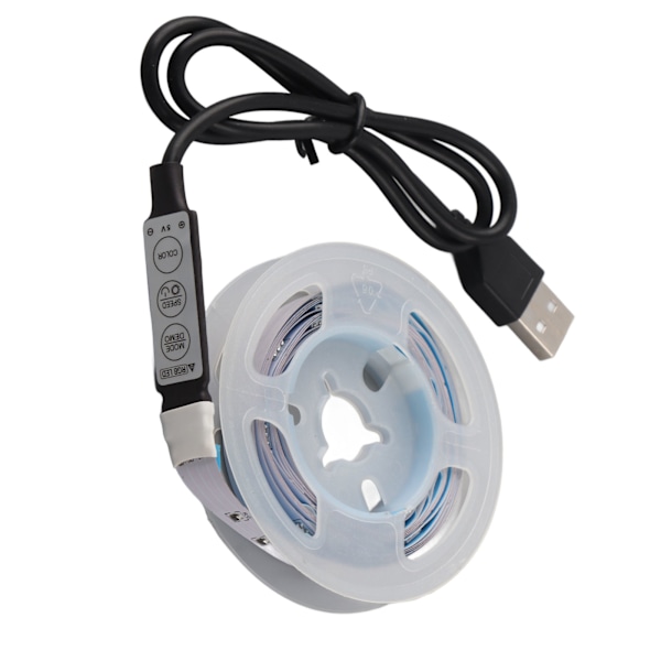 LED RGB-stribe lys 5V knapkontrol tape lys farveskiftende USB-drevet stribe lys til soveværelse 2m / 6,6ft