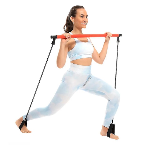 Træningsbar med fitnessbånd, PINK