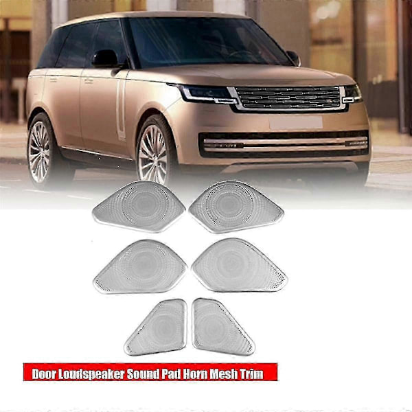 1 Set/6 st Dörrhögtalare Ljud Pad Horn Mesh Cover Trim för Range 2023 Bil Interiör Högtalarram