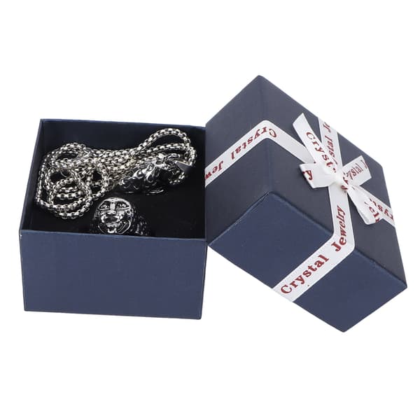 Halsband Ring Set 2st Leopard Pelarformade Halsband Ring Smycken för Män