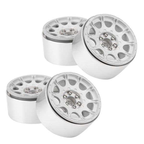 4 st 2,2 tum aluminiumlegering hjulnav passar för TRX4 SCX10 90046 D90 TRX6 1/10 RC Crawler CarSilver