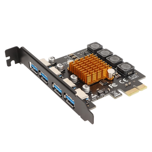 PCIE till USB 3.0 expansionskort 4 portar PCIE till USB 3.0 Bakåtkompatibel Stabil Säker USB 3.0 expansionskort för PC