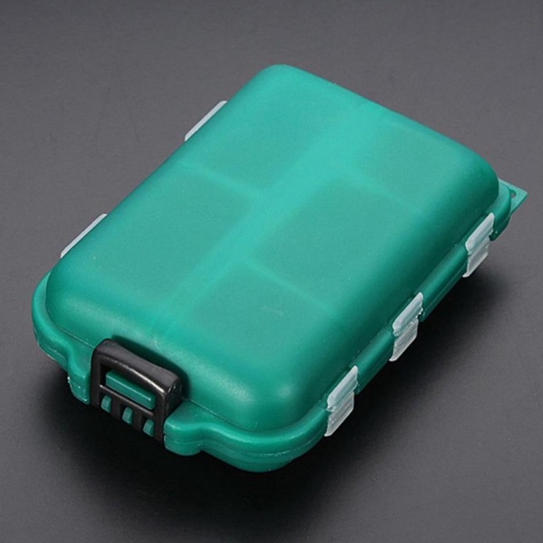 10 grids / Box Vanntett Hardt fiskeutstyr Box Case Kroker lokker agn Oppbevaringsboks
