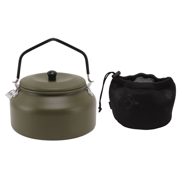 0,9L Camping Kedel Multifunktionel Mad Grade Aluminiumlegering Bærbar Tekande til Camping Picnic Udendørs Vandring OD Grøn