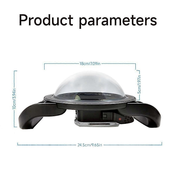 För Insta 360 ACE Pro Dome Port Fisheye-objektiv för dykglasögon