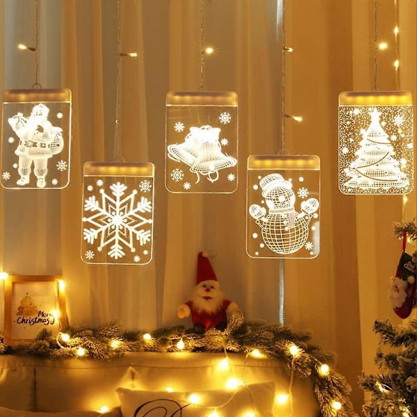 LED USB Ljusslinga, 3D Juldekoration med LED