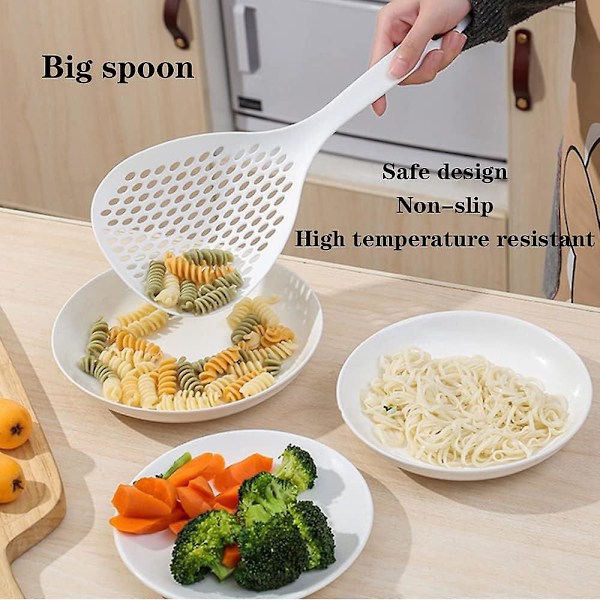 2 Sil Spoonar med Hål i Plast SKIM Pastaslev Handsked för Kök