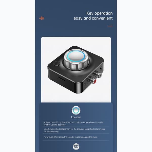 Bluetooth 5.0-mottaker DC 5V/1A Driverfri 2,4 til 2,48 GHz MP3-spiller for avspilling av lagringskort