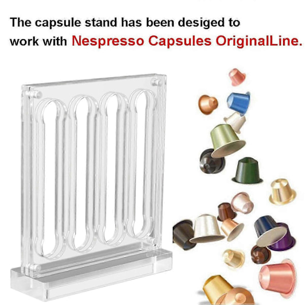 Akryl Kaffekapselholder kompatibel med OriginalLine, Oppbevaringsskuff og Organizer for Kaffekapsler (40