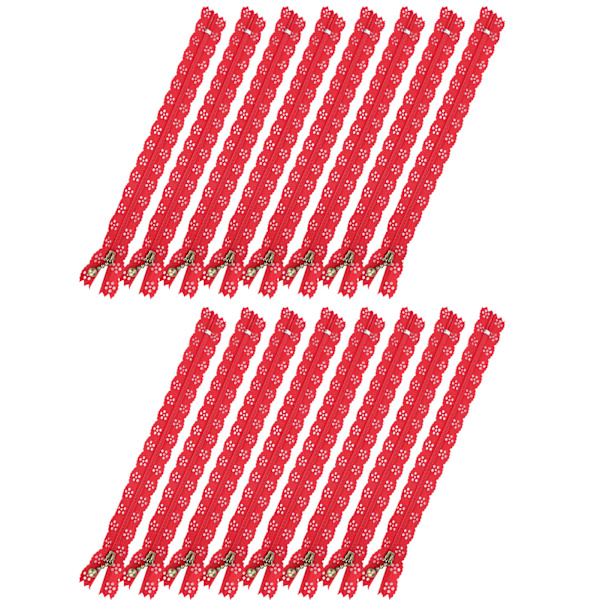 20 st 20 cm DIY nylon spets blixtlås spole blomma blixtlås för sömnad bröllopsklänning hantverk röd