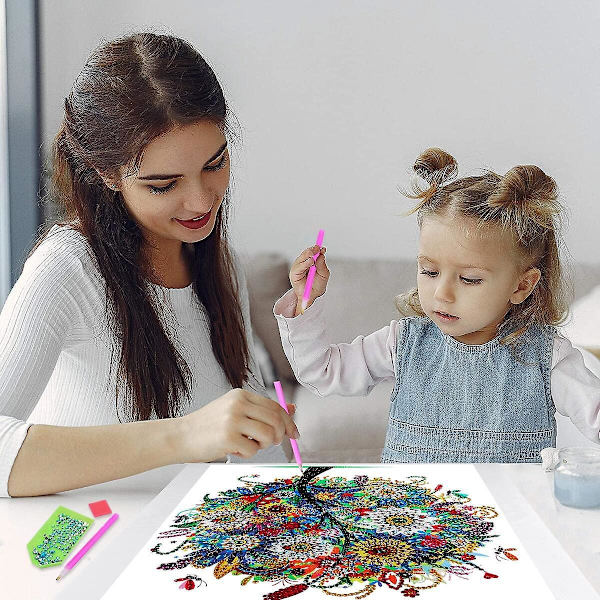 5D Diamantmaleri DIY-sett - Full Drill Crystal Broderi Craft Kit (4 Dyr)
