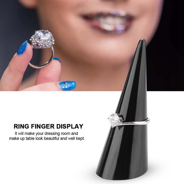 5 stk. enkelt finger display ringholder udstillingsstand smykker ringe organizer (sort)