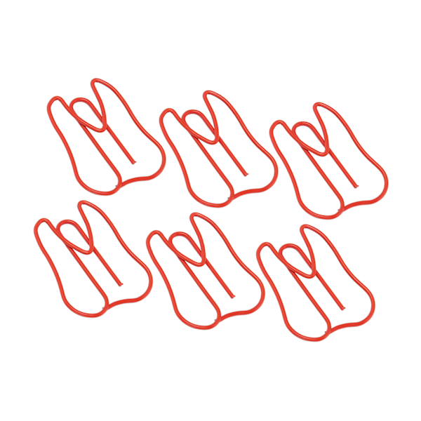 100 STK Papirklips Metall Multifunksjonell Papir Memo Bærbar Kontorklips for Document Red