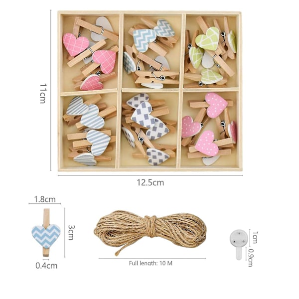 Mini Fargerike Tre Klips - 30 STK/Sett