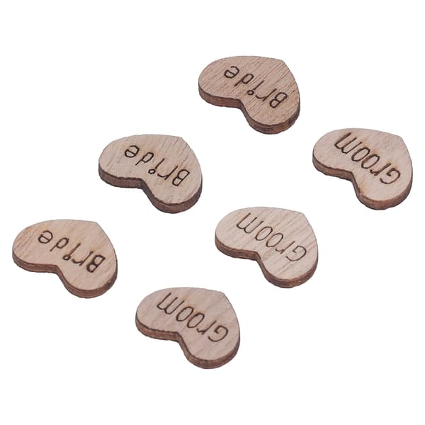 400 stk. hjertekonfetti gravering DIY-laging tetthetsplate flat bakside design 2x1,5 cm brudedusjkonfetti