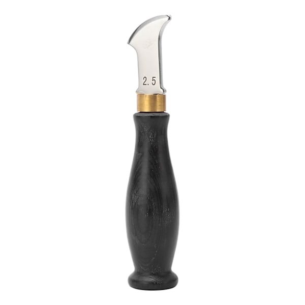 Lærskjærer Ergonomisk design 304 Rustfritt stål Sandeltrehåndtak Speilpolert Lærstrimlekutter 2,5 mm