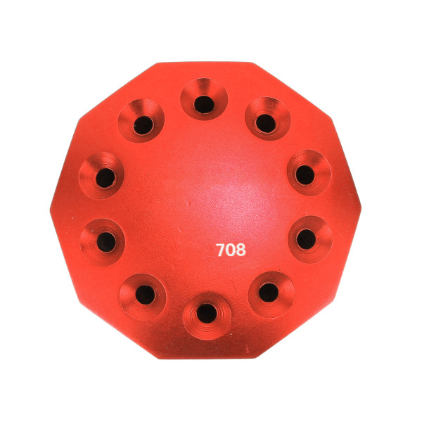 KGX 708 360 graders roterende skruetrækker opbevaringsboks 10 huller Letvægts roterende skruetrækkerholder til mejselnål Rød