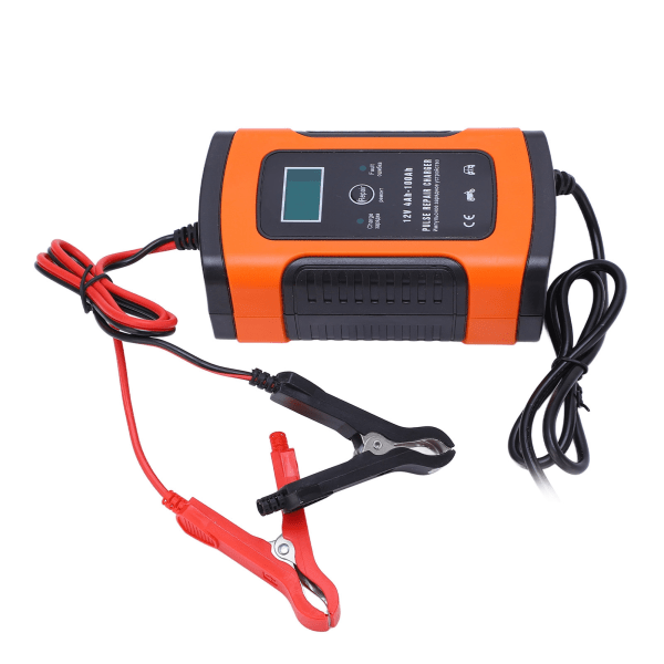 3-trins automatisk smart batterilader LCD-display multifunktionel lader AC100-240V til elbiler EU-stik