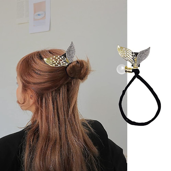 2-PACK Sjöjungfru Smycken Hårknutsmakare Håraccessoarer Hårstyling Donuts för Eleganta Retro Knutar Hållare Gaffel Tåliga Hårspännen för Kvinnor Flickor